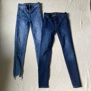 Two pair of American eagle skinny jeans